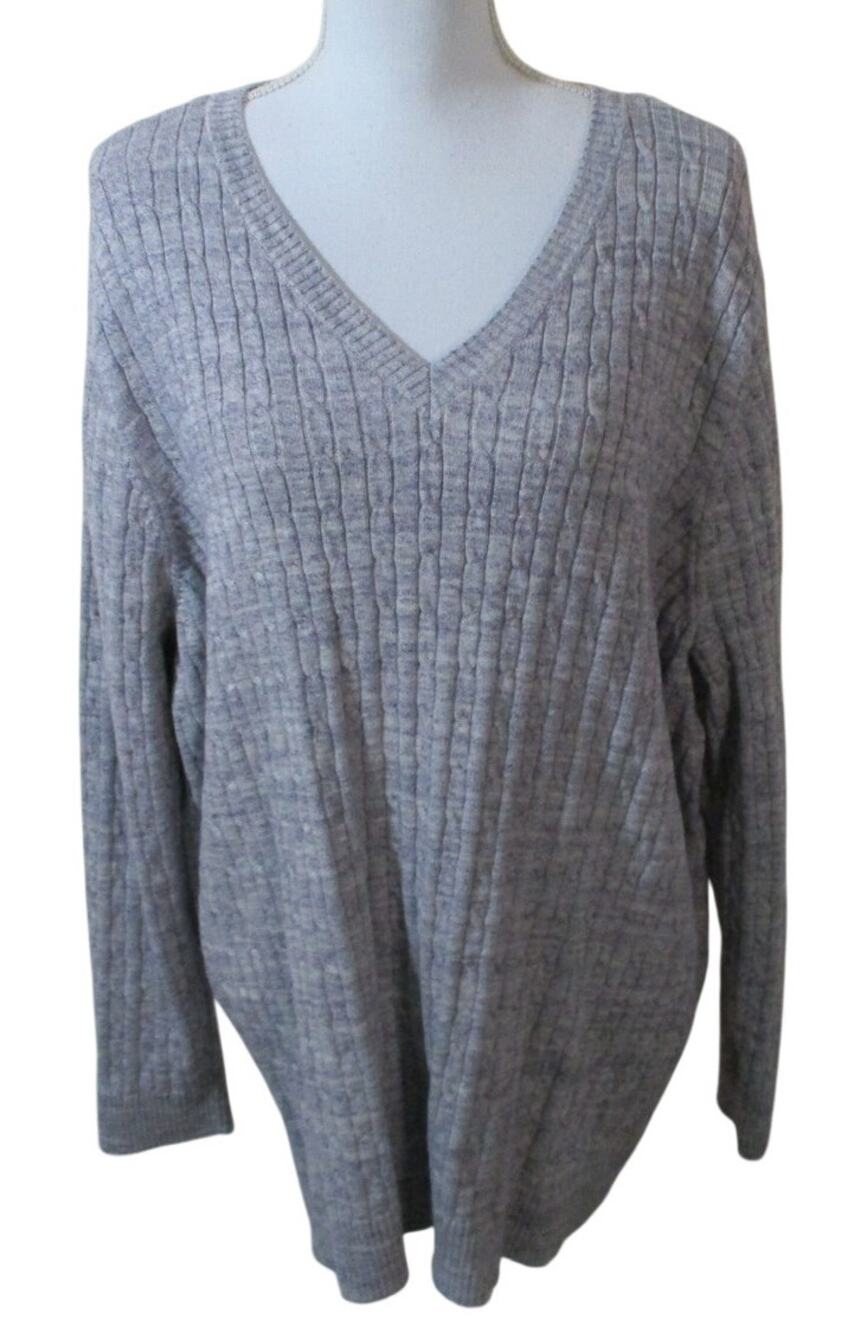Croft & Barrow Women's Plus Gray Long Sleeve Pull Over Sweater Size 3X